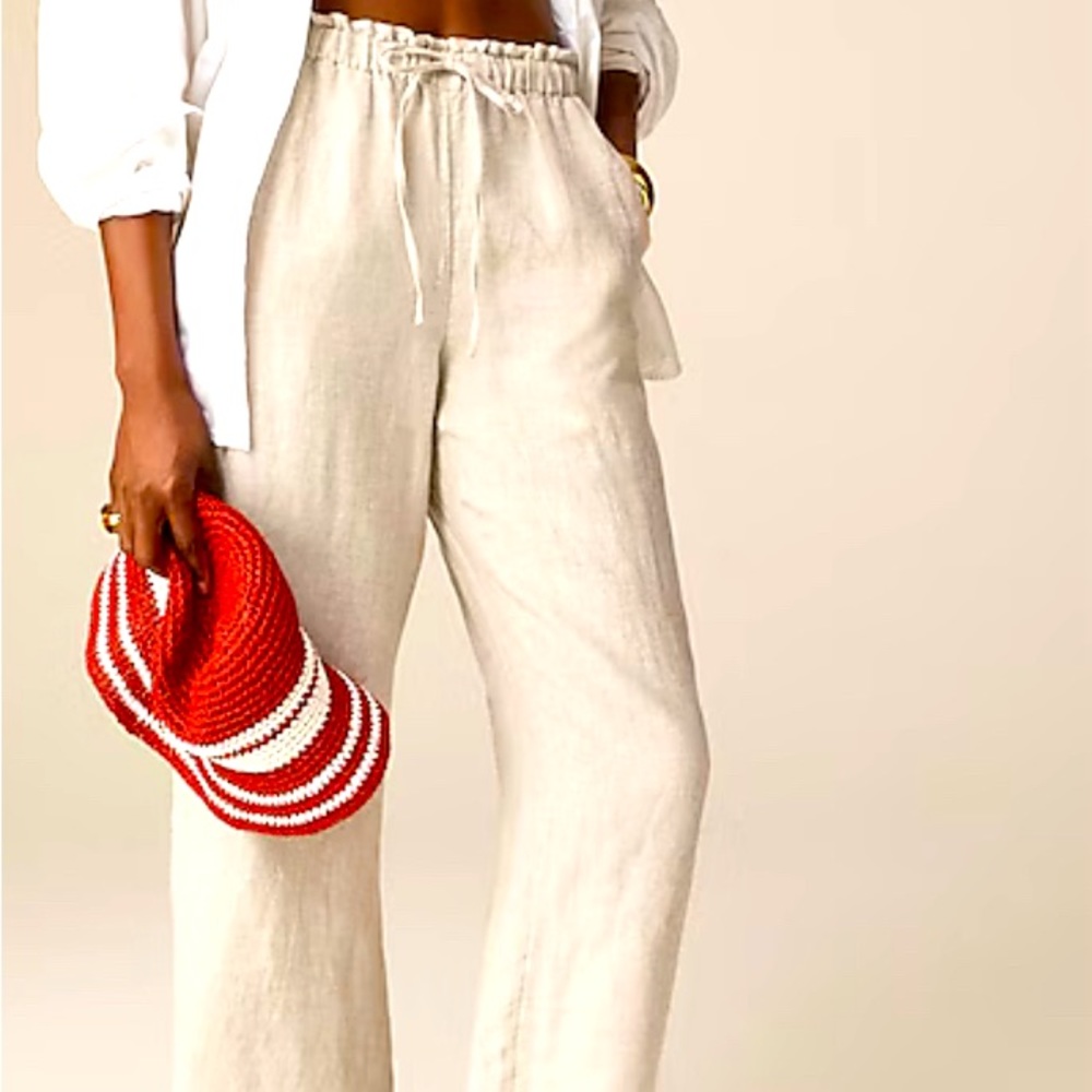 NWT Petite Small J Crew Soleil Pant Safron Linen